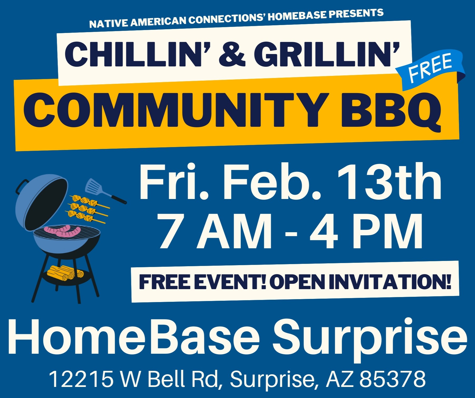FREE Event! HomeBase Surprise Community BBQ on Friday, Feb. 13th
